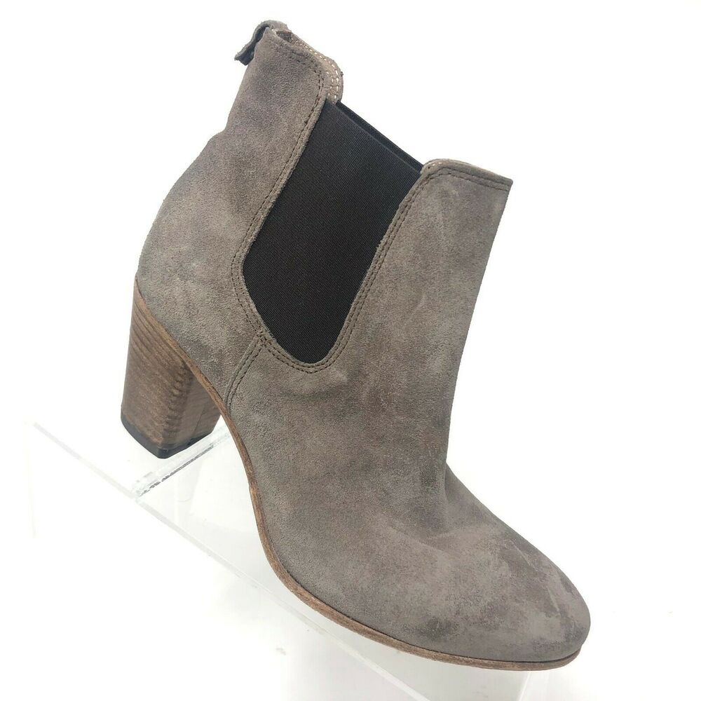 Alberto Fermani Boot Women's 6 Piccola‎ Taupe Gray Suede Heel Bootie